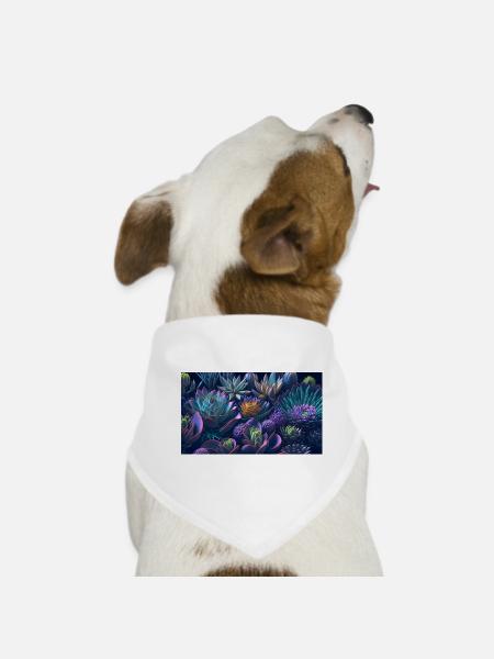 Succulent Echeveria Gift - Dog Bandana - white - Front