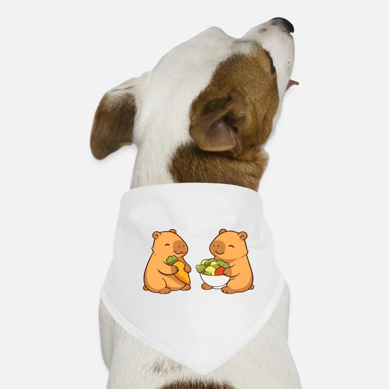Couple capybara avec des légumes – détendu et mignon Bandana pour chien