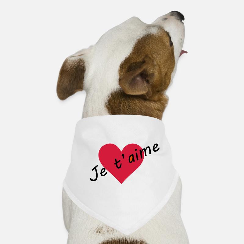Cœur je t'aime  Bandana pour chien
