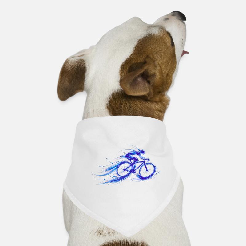 Cycliste Vélo Rapide Bleu Bandana pour chien