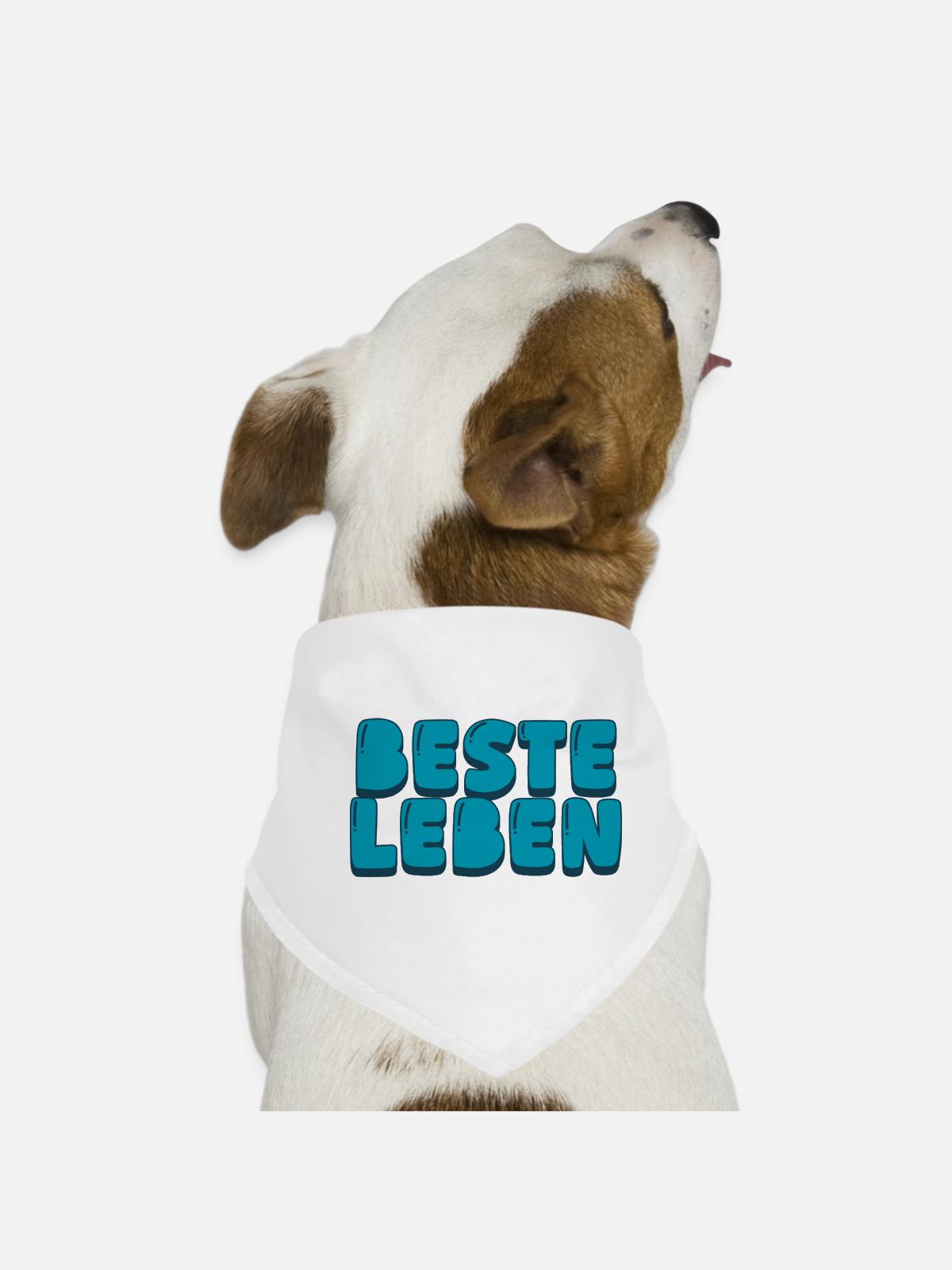 Beste Leben - Hunde-Bandana - Weiß - Vorne