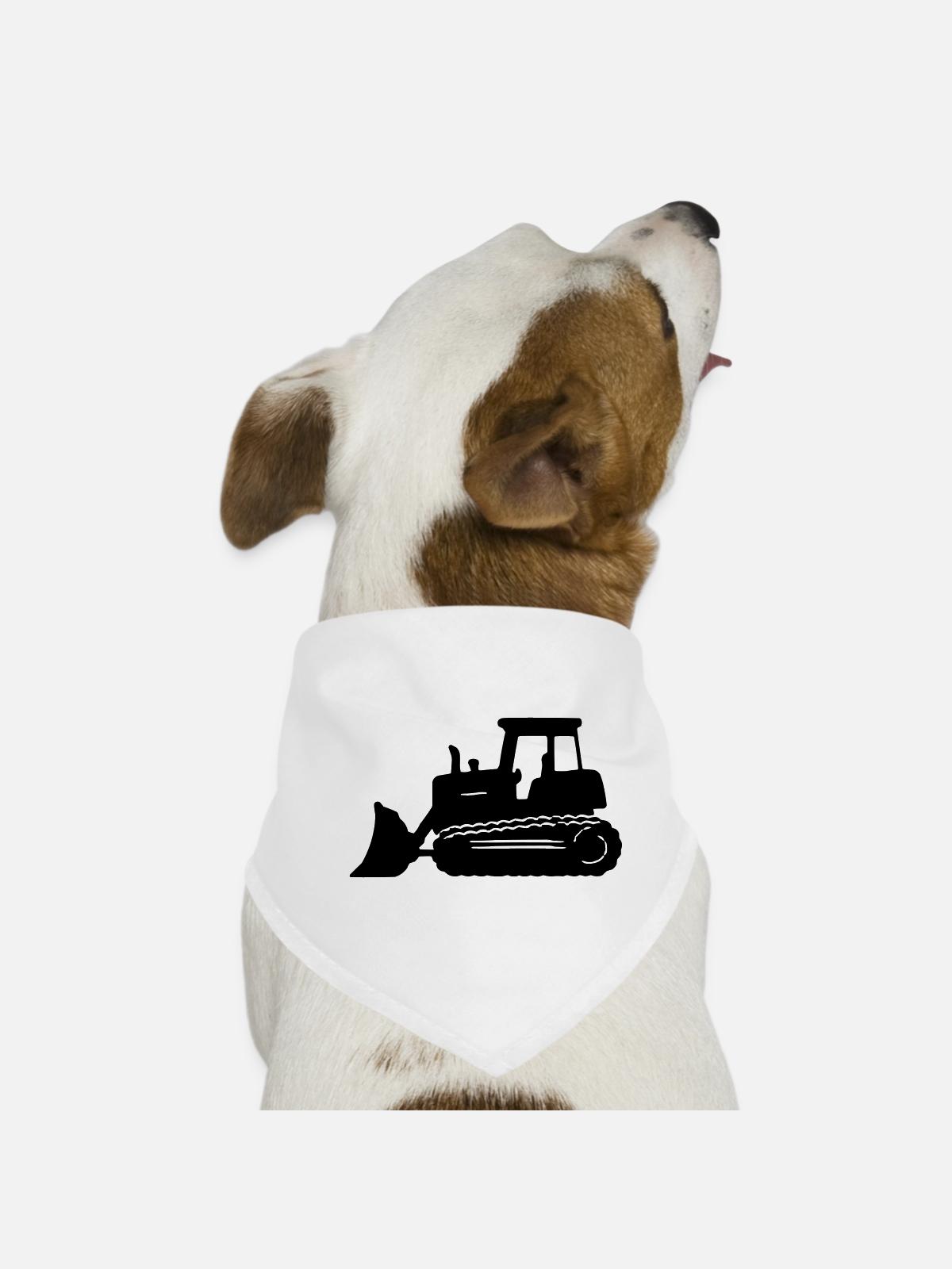 Bagger Silhouette - Hunde-Bandana - Weiß - Vorne