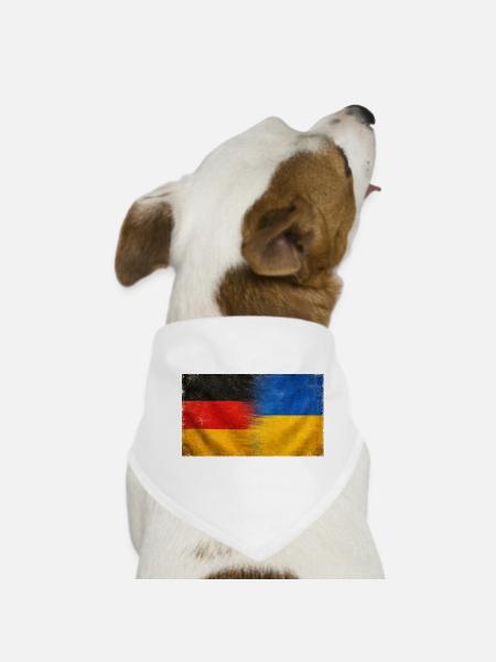 Fierté nationale Allemagne Origine en Ukraine - Bandana pour chien - blanc - Devant