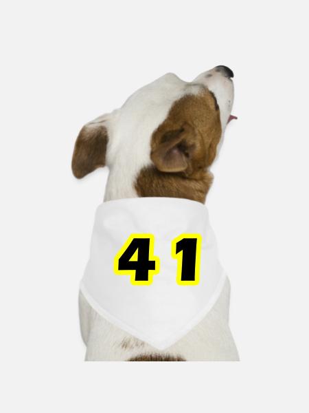 41 Number symbol - Dog Bandana - white - Front