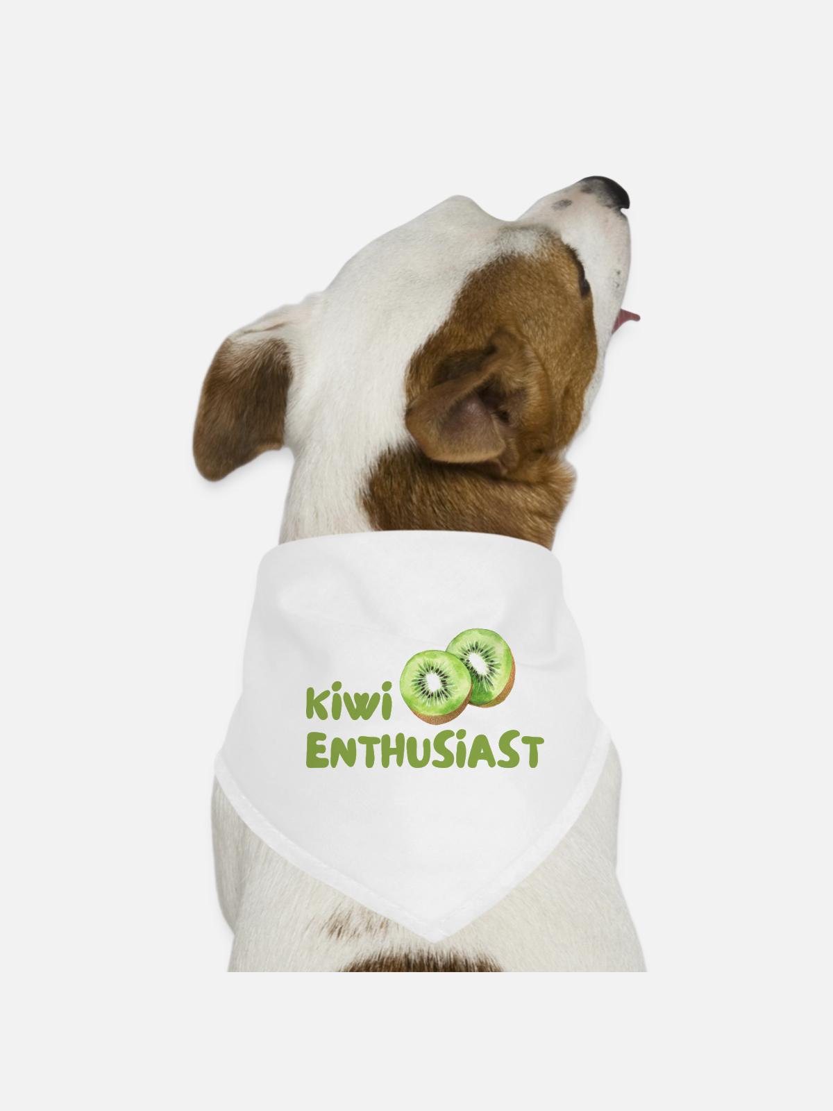 Kiwi Enthusiast - Hunde-Bandana - Weiß - Vorne