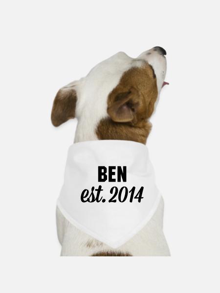 Ben est 2014 - Hunde-Bandana - Weiß - Vorne