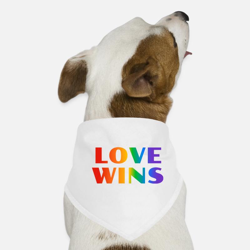 Liebe gewinnt LGBT Regenbogen Text Hunde-Bandana