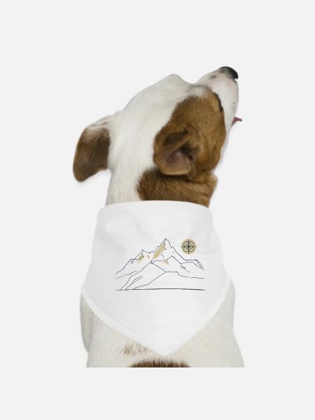 Art de la ligne de montagne - Bandana pour chien - blanc - Devant