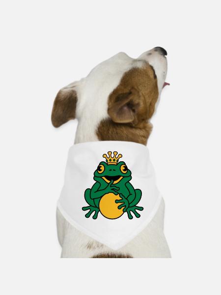 Froschkönig - Hunde-Bandana - Weiß - Vorne