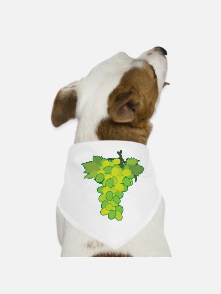 White grape - Dog Bandana - white - Front