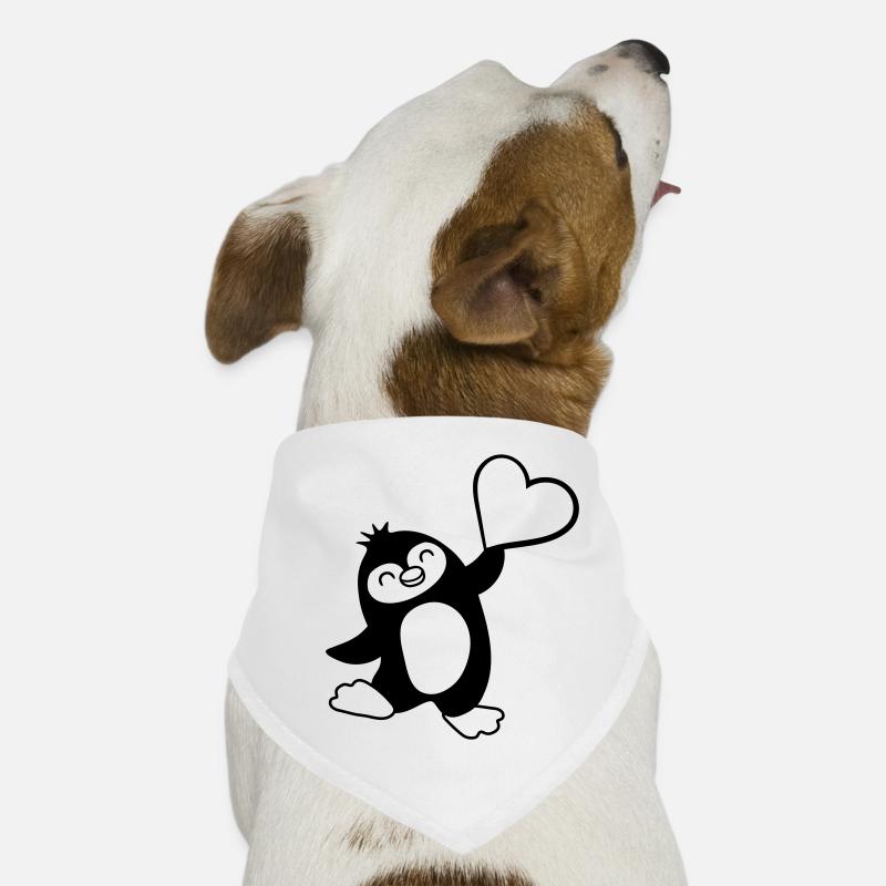 Herz zeigender freundlicher Pinguin Hunde-Bandana