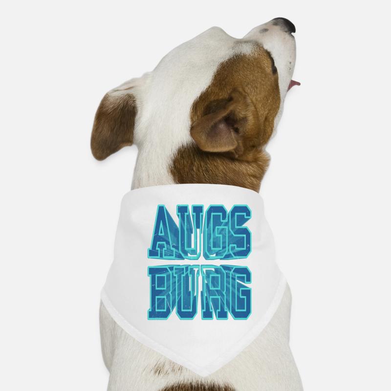 Augsburg Germany City 3D Font Skyline Dog Bandana