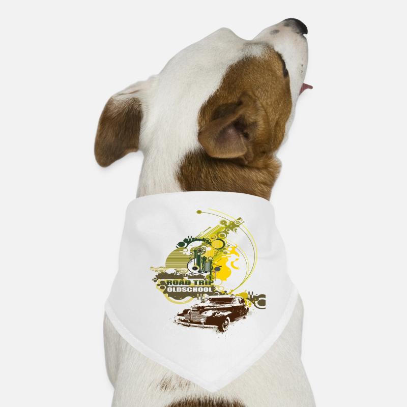 Old School - Hunde-Bandana - Weiß