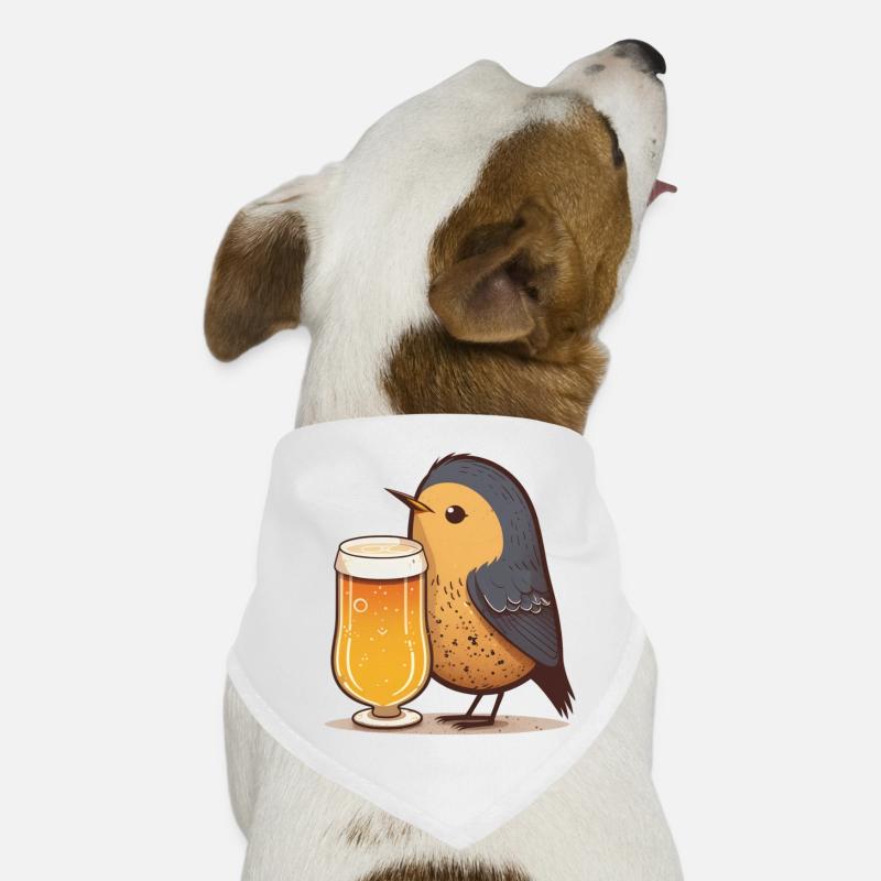Kleiner Vogel mit Bier Hunde-Bandana