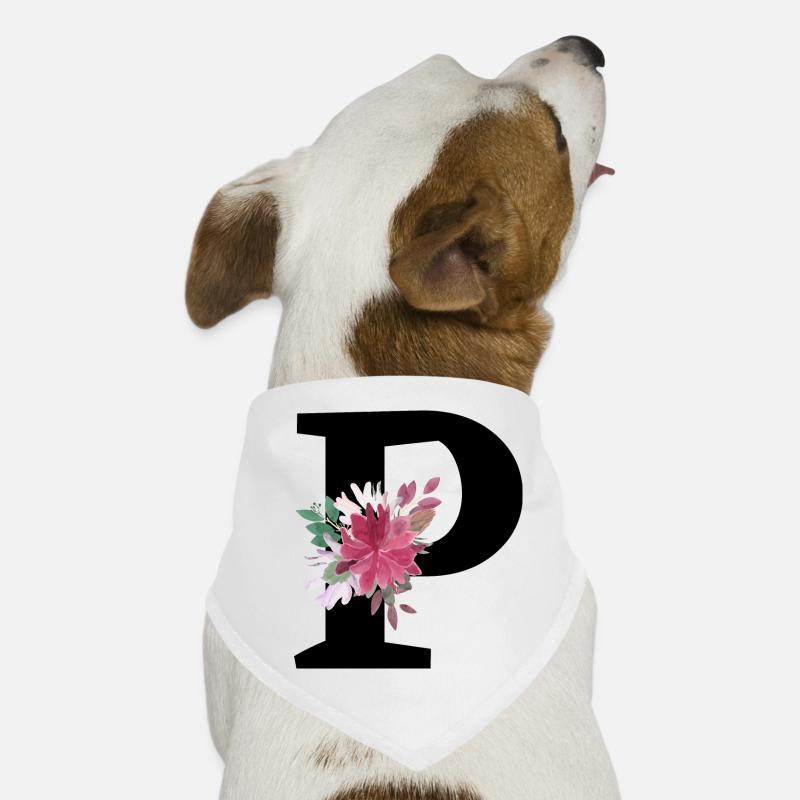Letter p floral Dog Bandana