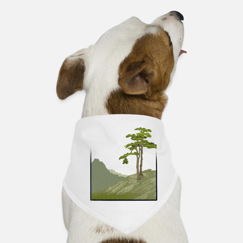 Tree on hill with canvas structure, public domain Dog Bandana