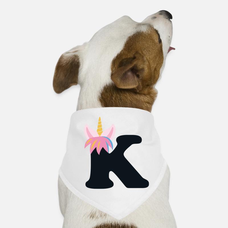 Einhorn-Buchstabe Regenbogenstyle "K" | be unique Hunde-Bandana