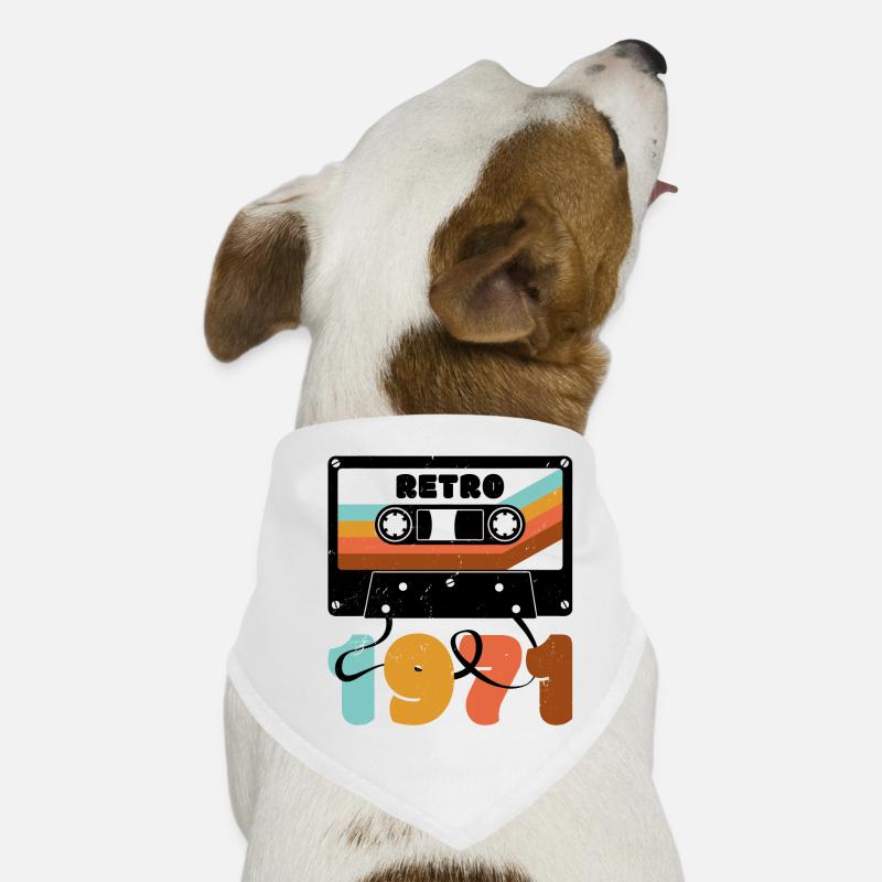 1971 Cassette de musique rétro Bandana pour chien