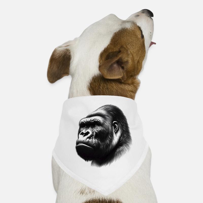 Gorilla - Hunde-Bandana - Weiß