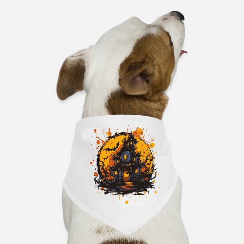 Maison hantée Halloween Bandana pour chien