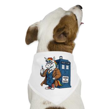 Zeitreisendes Einhorn - Hunde-Bandana - Weiß - Vorne