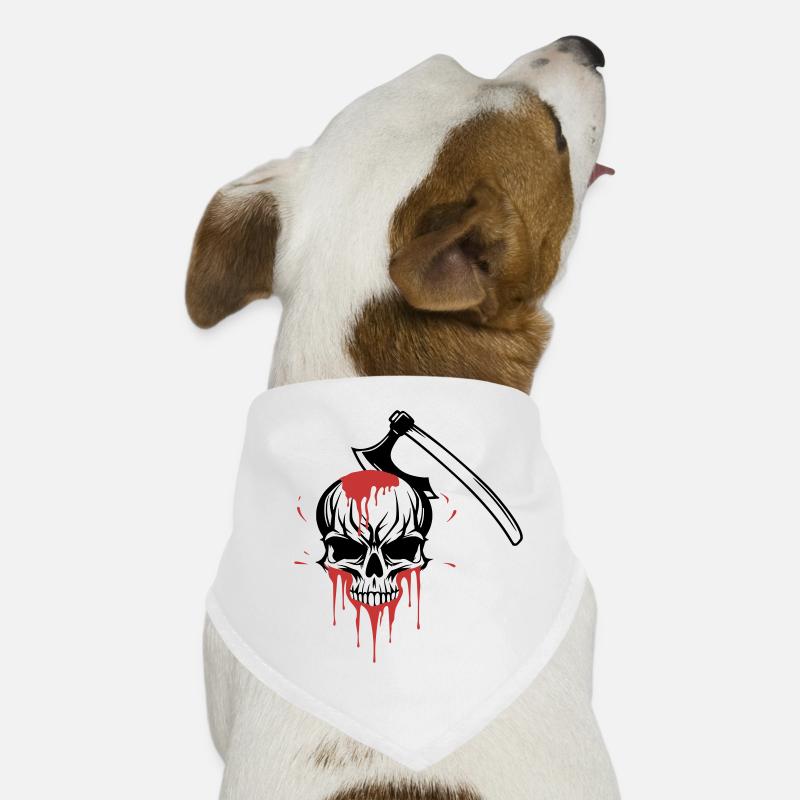 Bloody skull split by an axe Dog Bandana