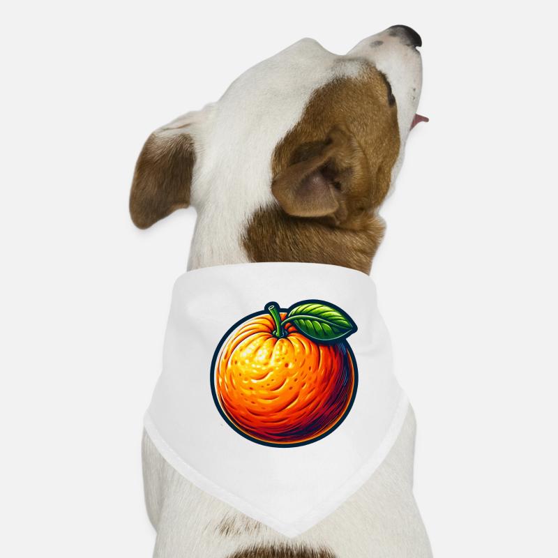 Bunt illustriertes Orange Hunde-Bandana