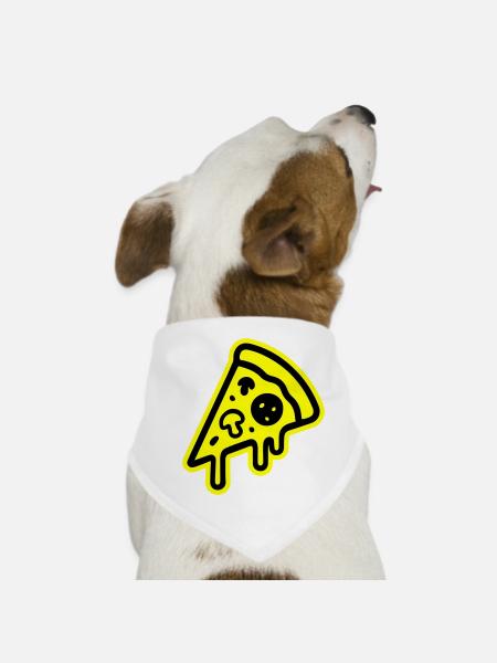 Pizza icon - Dog Bandana - white - Front