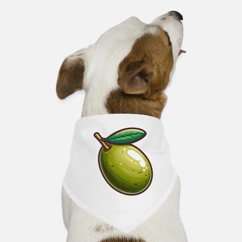 Illustration de Olive Verte Nature Bandana pour chien