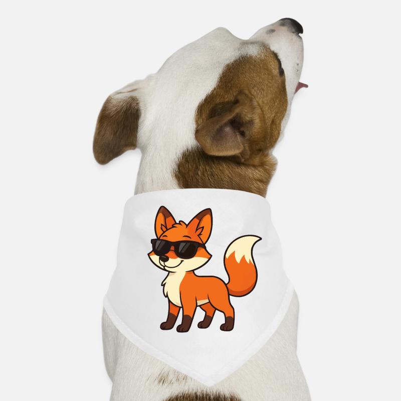 Funny fox with sunglasses Dog Bandana