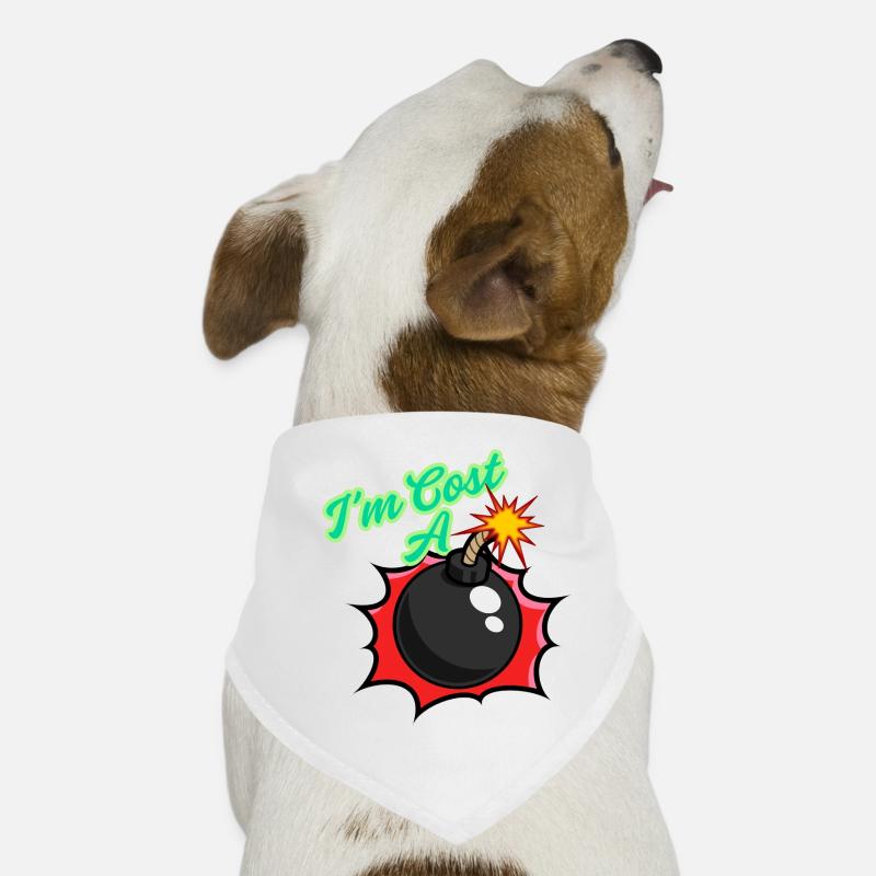 Phrases drôles argot conception graphique - Bandana pour chien - blanc