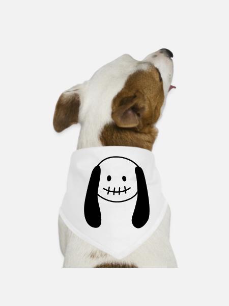 Poupée zombie – Mignon et effrayant combinés - Bandana pour chien - blanc - Devant