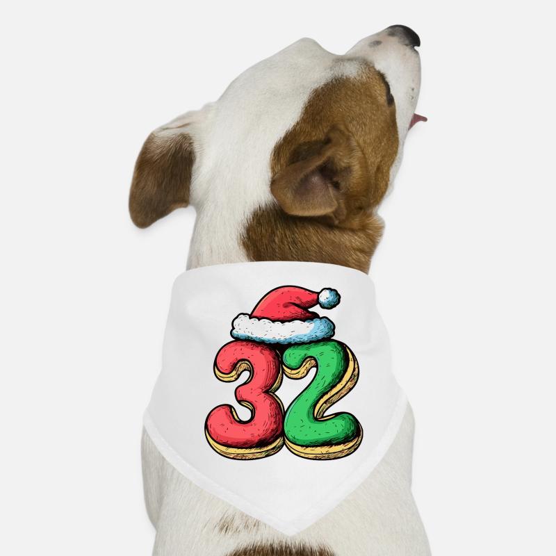 32 Numéro Biscuit Noël Bandana pour chien