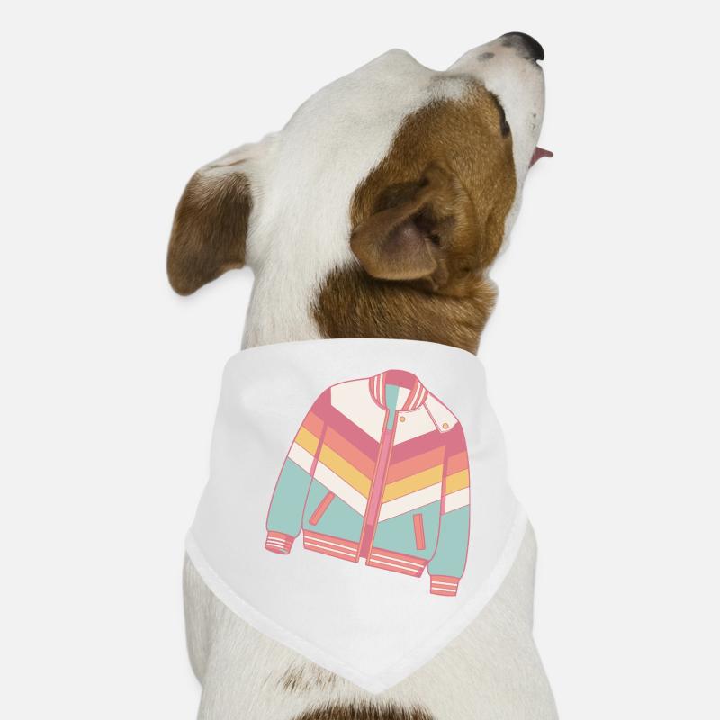 Pastellfarbene Retro-Jacke Hunde-Bandana