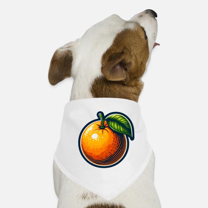 Helles Cartoon-Orange mit Blatt Hunde-Bandana