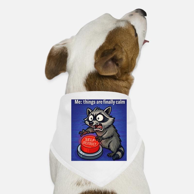Raccoon Self-Destruct Meme Dog Bandana