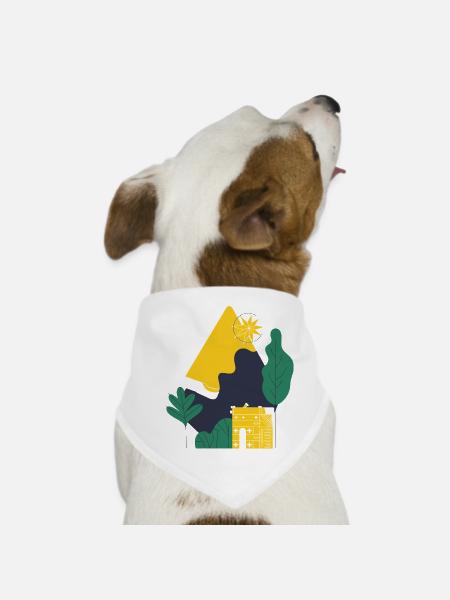 Abstract Desert Landscape - Dog Bandana - white
