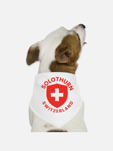 Solothurn Shield Emblem - Dog Bandana - white - Front