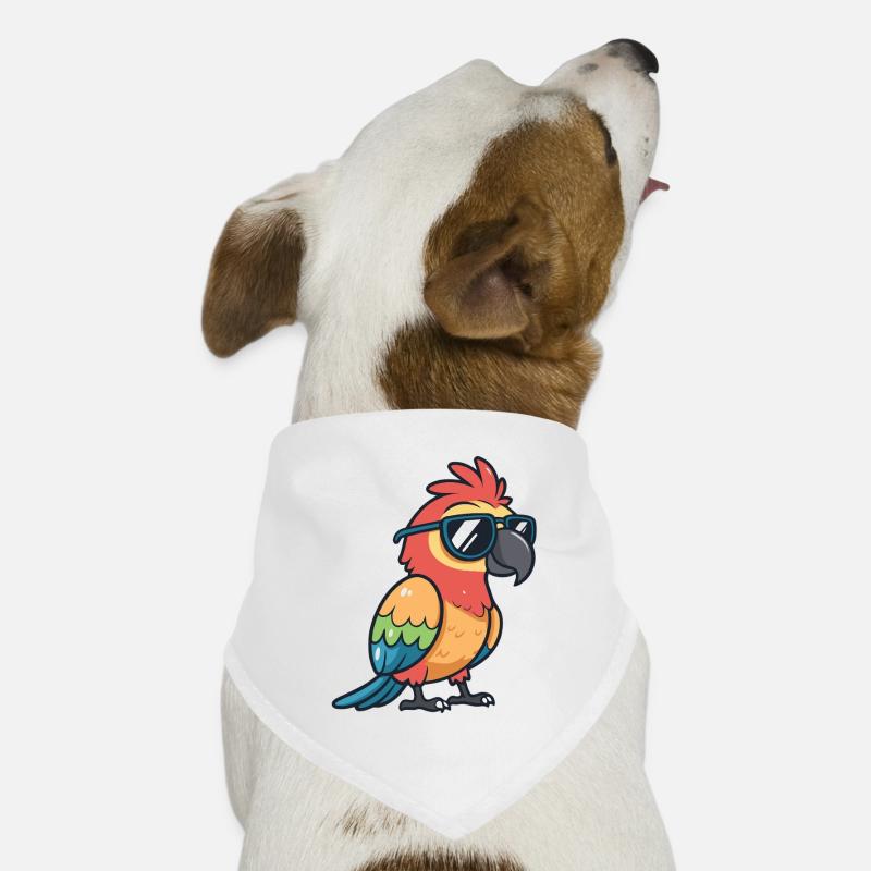Cute chic parrot with sunglasses Dog Bandana