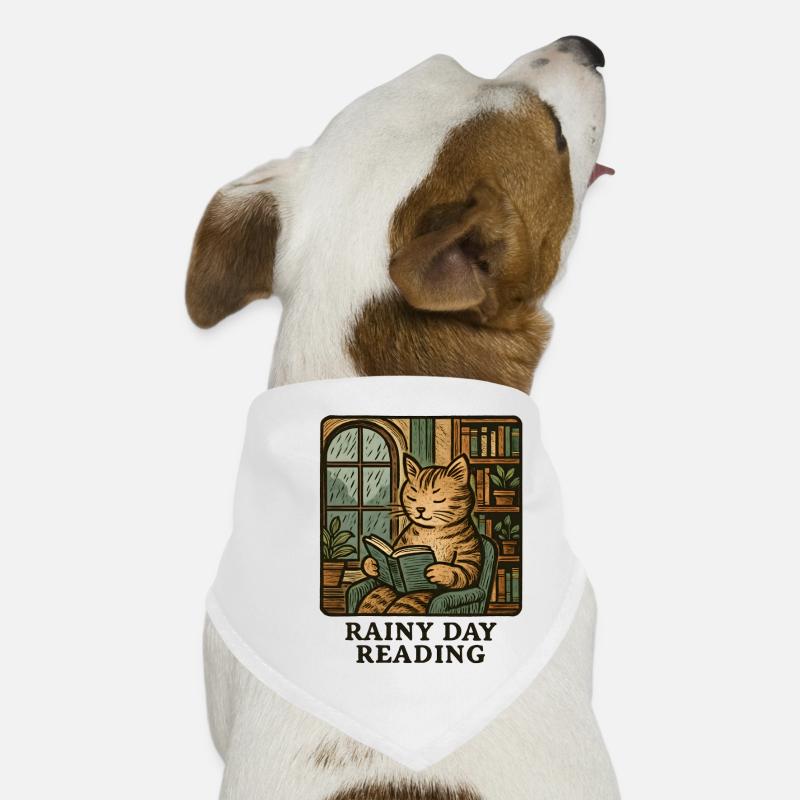 Rain cat reading Dog Bandana