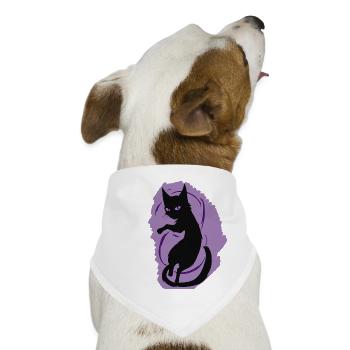 Mitternachtskatzen-Silhouette - Hunde-Bandana - Weiß - Vorne