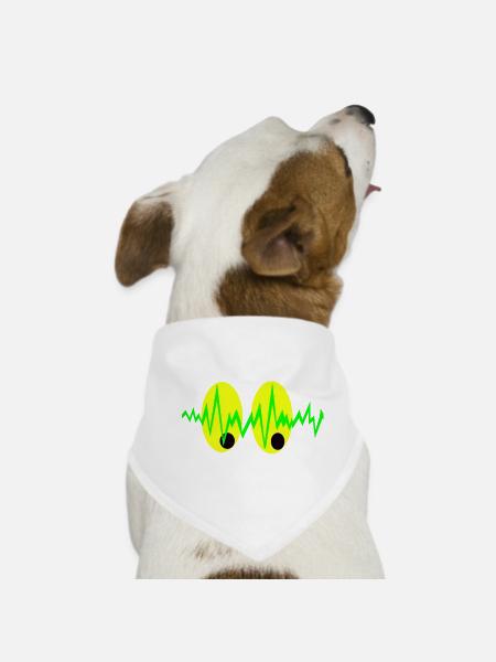 Pulsierende Augen Elektro Muster - Hunde-Bandana - Weiß - Vorne