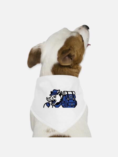 Wild Boar Backpack Logo - Dog Bandana - white - Front