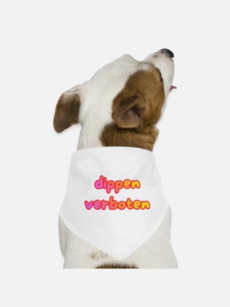 dippen verboten - Hunde-Bandana - Weiß - Vorne