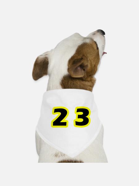 23 Number symbol - Dog Bandana - white - Front