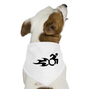 Rollstuhlfahrer mit Flammen # - Hunde-Bandana - Weiß - Vorne