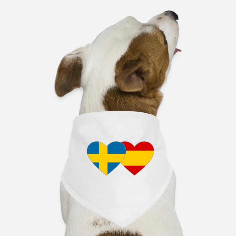 Schweden Spanien Flagge Herz Hunde-Bandana