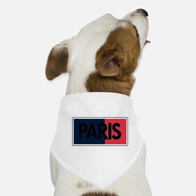 Pariser Flagge Split-Typografie Hunde-Bandana