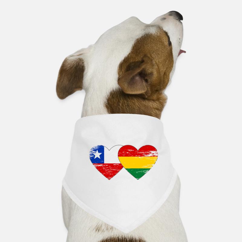 Chile Bolivien Flagge Herz used Hunde-Bandana