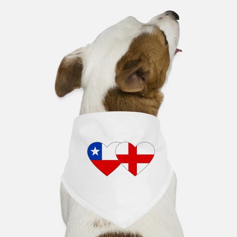 Chile England Flagge Herz  Hunde-Bandana